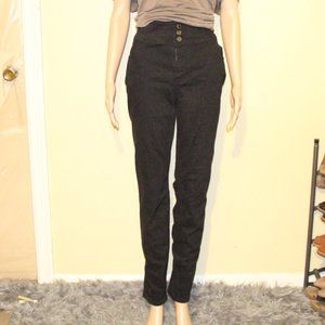 High Waist Skinny Jeans (Black / Size 14).